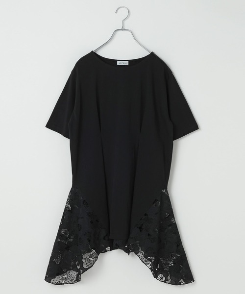 LEPSIM(レプシィム)の「イレヘムレースドッキングチュニック 840128(Tシャツ/カットソー・レディース・ブラック/チャコールグレー/オフホワイト・FREE)」の3枚目の写真