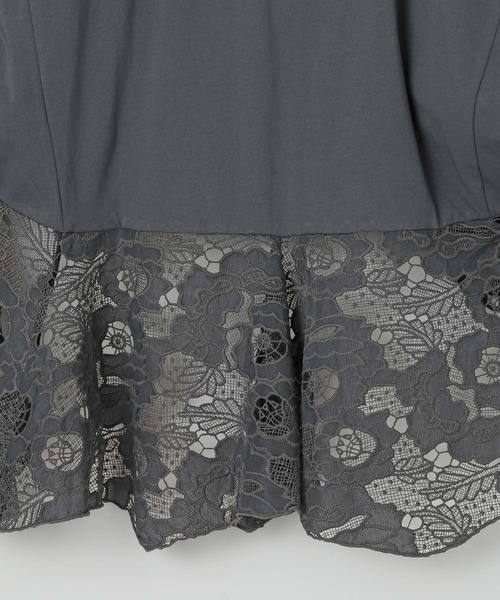 LEPSIM(レプシィム)の「イレヘムレースドッキングチュニック 840128(Tシャツ/カットソー・レディース・ブラック/チャコールグレー/オフホワイト・FREE)」の17枚目の写真