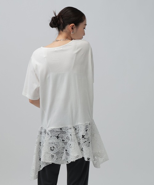 LEPSIM(レプシィム)の「イレヘムレースドッキングチュニック 840128(Tシャツ/カットソー・レディース・ブラック/チャコールグレー/オフホワイト・FREE)」の21枚目の写真