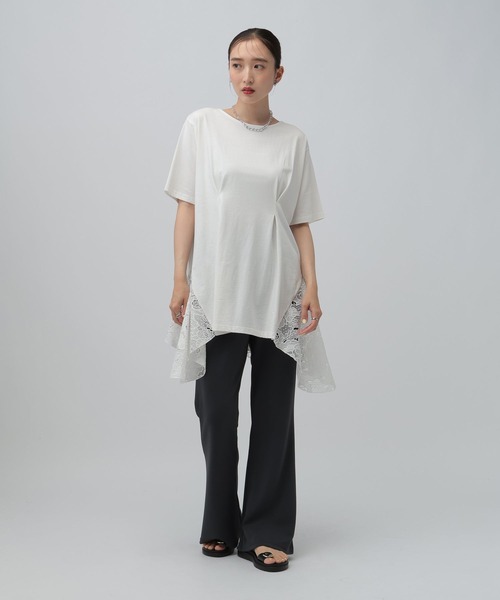 LEPSIM(レプシィム)の「イレヘムレースドッキングチュニック 840128(Tシャツ/カットソー・レディース・ブラック/チャコールグレー/オフホワイト・FREE)」の20枚目の写真