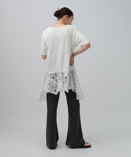 LEPSIM(レプシィム)の「イレヘムレースドッキングチュニック 840128(Tシャツ/カットソー・レディース・ブラック/チャコールグレー/オフホワイト・FREE)」の18枚目の写真