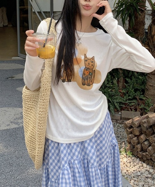 HALEY PESCA（ヘーリーペスカ）の「HALEY PESCA/ギンガムチェック ティアード ロングスカート（スカート・レディース・ブラック/ブルー・SMALL/MEDIUM）」の16枚目の写真