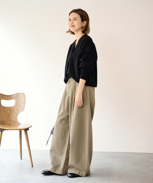 FRAMeWORK(フレームワーク)の「SLOUCHY LIGHT CHINO パンツ(チノパンツ・レディース・ピンク/アイボリー・34/36/38/40)」の5枚目の写真