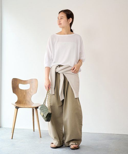 FRAMeWORK(フレームワーク)の「SLOUCHY LIGHT CHINO パンツ(チノパンツ・レディース・ピンク/アイボリー・34/36/38/40)」の13枚目の写真