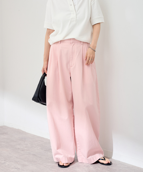 FRAMeWORK(フレームワーク)の「SLOUCHY LIGHT CHINO パンツ(チノパンツ・レディース・ピンク/アイボリー・34/36/38/40)」の4枚目の写真