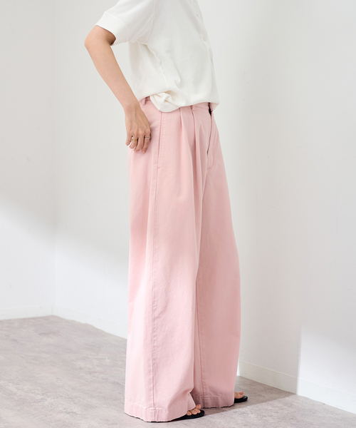 FRAMeWORK(フレームワーク)の「SLOUCHY LIGHT CHINO パンツ(チノパンツ・レディース・ピンク/アイボリー・34/36/38/40)」の6枚目の写真
