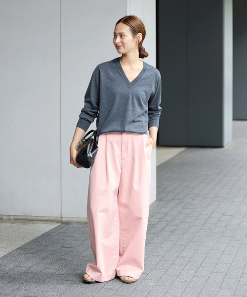 FRAMeWORK(フレームワーク)の「SLOUCHY LIGHT CHINO パンツ(チノパンツ・レディース・ピンク/アイボリー・34/36/38/40)」の8枚目の写真