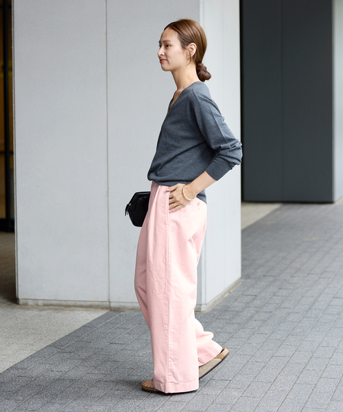 FRAMeWORK(フレームワーク)の「SLOUCHY LIGHT CHINO パンツ(チノパンツ・レディース・ピンク/アイボリー・34/36/38/40)」の9枚目の写真