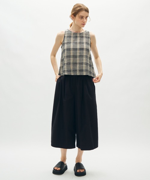 full/fill.(フルフィル)の「natural check tank tops / ナチュラルチェックタンクトップス(シャツ/ブラウス・レディース・ブラック/アイボリー・FREE)」の12枚目の写真