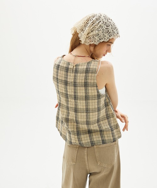 full/fill.(フルフィル)の「natural check tank tops / ナチュラルチェックタンクトップス(シャツ/ブラウス・レディース・ブラック/アイボリー・FREE)」の19枚目の写真