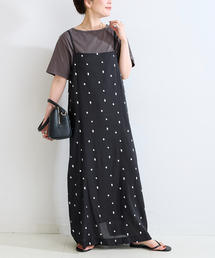 《2点セット》手洗い可 / ドット刺繍ワンピースセット