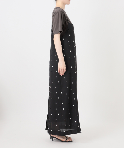 B.C STOCK（ベーセーストック）の「《2点セット》手洗い可 / ドット刺繍ワンピースセット（ワンピース・レディース・アイボリー/ブラック・FREE）」の12枚目の写真