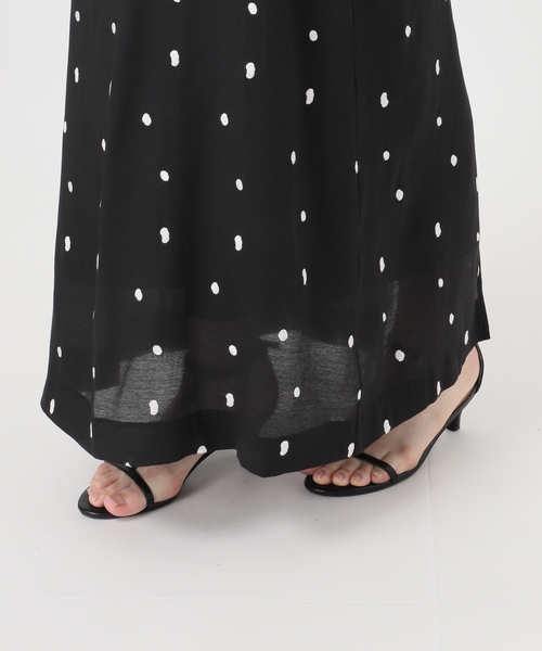 B.C STOCK（ベーセーストック）の「《2点セット》手洗い可 / ドット刺繍ワンピースセット（ワンピース・レディース・アイボリー/ブラック・FREE）」の14枚目の写真