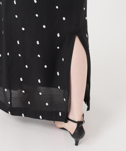 B.C STOCK（ベーセーストック）の「《2点セット》手洗い可 / ドット刺繍ワンピースセット（ワンピース・レディース・アイボリー/ブラック・FREE）」の15枚目の写真
