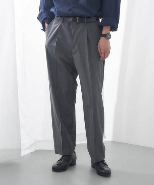 GAMBERT CUSTOM SHIRT(ギャンバードカスタムシャツ)の「【GAMBERT】TROUSERS WOOL TROPICAL/WOOL TROPICAL STRIPE(スラックス・メンズ・グレー/ネイビー・48/46)」の2枚目の写真