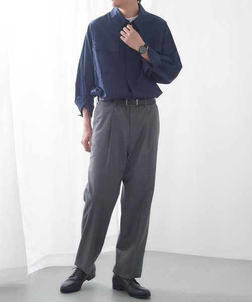 GAMBERT CUSTOM SHIRT(ギャンバードカスタムシャツ)の「【GAMBERT】TROUSERS WOOL TROPICAL/WOOL TROPICAL STRIPE(スラックス・メンズ・グレー/ネイビー・48/46)」の7枚目の写真