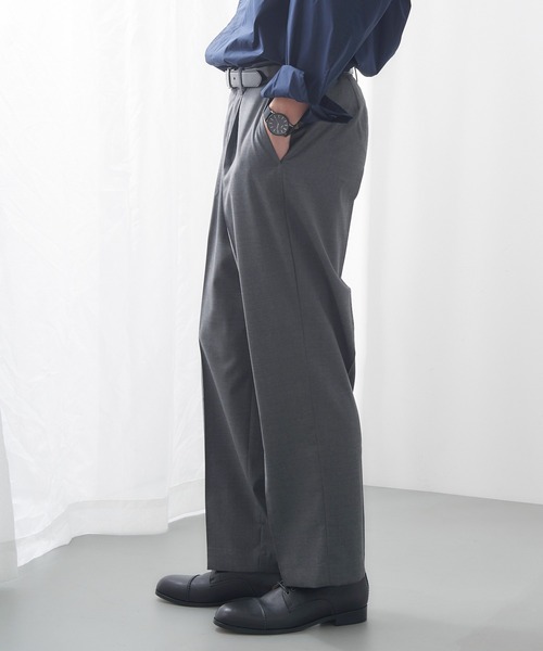 GAMBERT CUSTOM SHIRT(ギャンバードカスタムシャツ)の「【GAMBERT】TROUSERS WOOL TROPICAL/WOOL TROPICAL STRIPE(スラックス・メンズ・グレー/ネイビー・48/46)」の4枚目の写真
