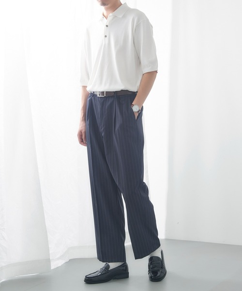 GAMBERT CUSTOM SHIRT(ギャンバードカスタムシャツ)の「【GAMBERT】TROUSERS WOOL TROPICAL/WOOL TROPICAL STRIPE(スラックス・メンズ・グレー/ネイビー・48/46)」の17枚目の写真
