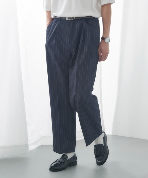 GAMBERT CUSTOM SHIRT(ギャンバードカスタムシャツ)の「【GAMBERT】TROUSERS WOOL TROPICAL/WOOL TROPICAL STRIPE(スラックス・メンズ・グレー/ネイビー・48/46)」の15枚目の写真