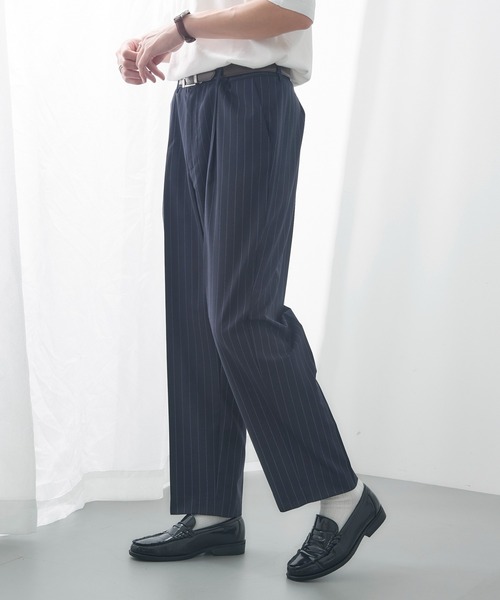 GAMBERT CUSTOM SHIRT(ギャンバードカスタムシャツ)の「【GAMBERT】TROUSERS WOOL TROPICAL/WOOL TROPICAL STRIPE(スラックス・メンズ・グレー/ネイビー・48/46)」の16枚目の写真