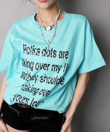 カラフル半袖Tシャツ/ドットロゴ/ストリート女子