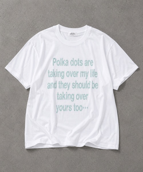 SPINNS(スピンズ)の「カラフル半袖Tシャツ/ドットロゴ/ストリート女子(Tシャツ/カットソー・レディース・イエロー/ブルー/オフホワイト・ONESIZE)」の8枚目の写真