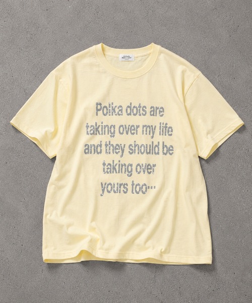 SPINNS(スピンズ)の「カラフル半袖Tシャツ/ドットロゴ/ストリート女子(Tシャツ/カットソー・レディース・イエロー/ブルー/オフホワイト・ONESIZE)」の9枚目の写真