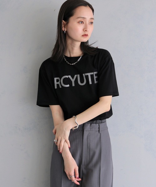 &g'aime(アンジェム)の「【&g'aime 】グリッターロゴT Glitter Logo Tee(Tシャツ/カットソー・レディース・ブラック/ブラウン/ホワイト・FREE)」の21枚目の写真