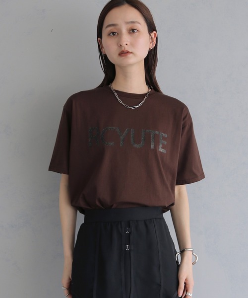 &g'aime(アンジェム)の「【&g'aime 】グリッターロゴT Glitter Logo Tee(Tシャツ/カットソー・レディース・ブラック/ブラウン/ホワイト・FREE)」の20枚目の写真