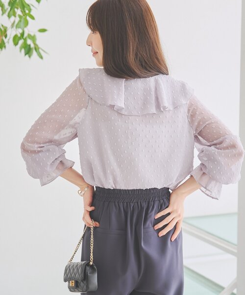 La boutique BonBon(ラブティックボンボン)の「【着映え◎】カットドビーラッフルブラウス(シャツ/ブラウス・レディース・ホワイト/ピンク/バイオレット・FREE)」の17枚目の写真