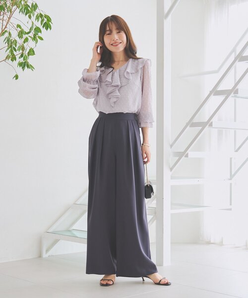 La boutique BonBon(ラブティックボンボン)の「【着映え◎】カットドビーラッフルブラウス(シャツ/ブラウス・レディース・ホワイト/ピンク/バイオレット・FREE)」の22枚目の写真