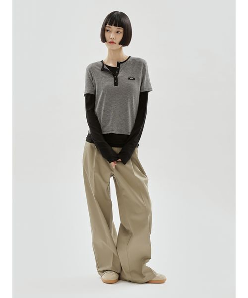 emmi(エミ)の「【Dickies(R)×emmi】タックワイドパンツ(その他パンツ・レディース・ブラウン/アイボリー/カーキ・0/1)」の14枚目の写真