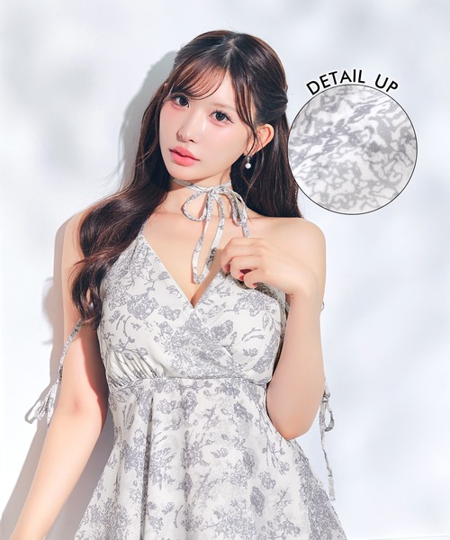 darial（ダリアル）の「カシュクールAラインミニ丈キャバドレス（ドレス・レディース・ブラック系/ブルーグレー・M/XS/S）」の9枚目の写真