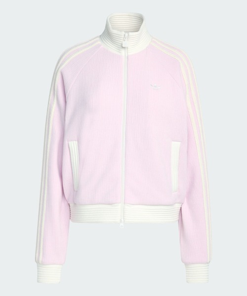 adidas（アディダス）の「アディダス オリジナルス ベロア ニット トラックトップ / ジャージ / トラックジャケット / アディダスオリジナルス adidas Originals（ジャージ・レディース・ピンク・XX-LARGE/LARGE/MEDIUM/SMALL/X-LARGE/X-SMALL）」の6枚目の写真