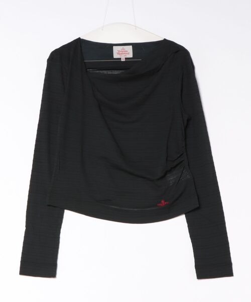 ｼｰｽﾙｰｼｬﾄﾞｰﾎﾞｰﾀﾞｰﾄﾞﾚｰﾌﾟﾄｯﾌﾟ（Tシャツ/カットソー）｜Vivienne