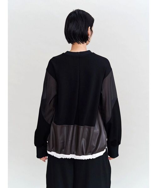 UN3D.(アンスリード)の「LEATHER PATCHWORK TOP / レザーパッチワークトップ(ニット/セーター・レディース・ブラック/ブラウン・36/38)」の19枚目の写真
