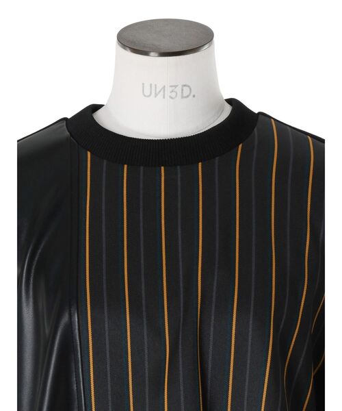 UN3D.(アンスリード)の「LEATHER PATCHWORK TOP / レザーパッチワークトップ(ニット/セーター・レディース・ブラック/ブラウン・36/38)」の13枚目の写真