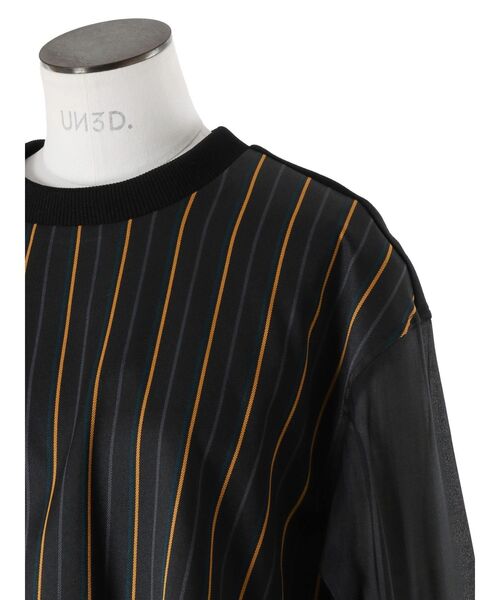 UN3D.(アンスリード)の「LEATHER PATCHWORK TOP / レザーパッチワークトップ(ニット/セーター・レディース・ブラック/ブラウン・36/38)」の3枚目の写真