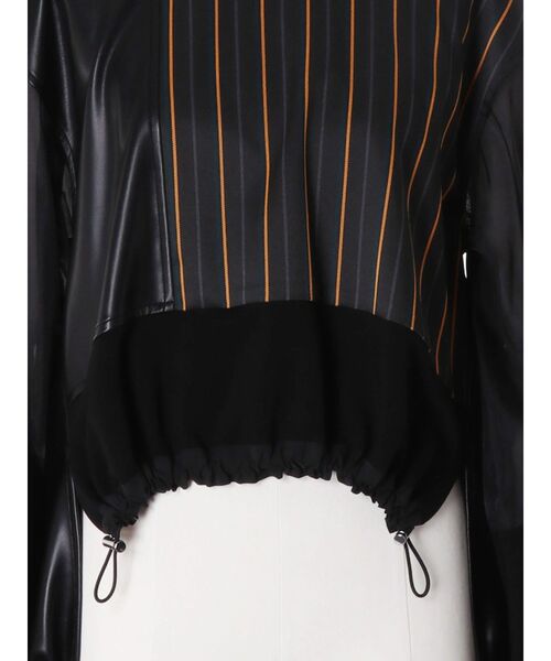 UN3D.(アンスリード)の「LEATHER PATCHWORK TOP / レザーパッチワークトップ(ニット/セーター・レディース・ブラック/ブラウン・36/38)」の5枚目の写真