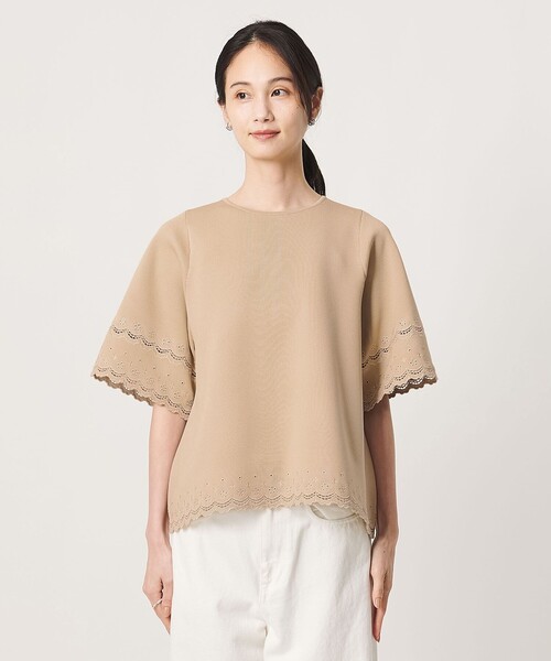 UNITED ARROWS(ユナイテッドアローズ)の「カットワーク スカラップ プルオーバー ニット ‐ウォッシャブル‐(ニット/セーター・レディース・ブラック/ベージュ/ダークグレー・FREE)」の14枚目の写真