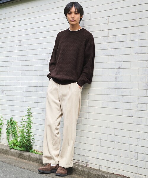 green label relaxing（グリーンレーベルリラクシング）の「コーデュロイ ワイド 1P パンツ W4（その他パンツ・メンズ・ネイビー/ブラック/ダークブラウン/ナチュラル・S/M/L/XL）」の5枚目の写真