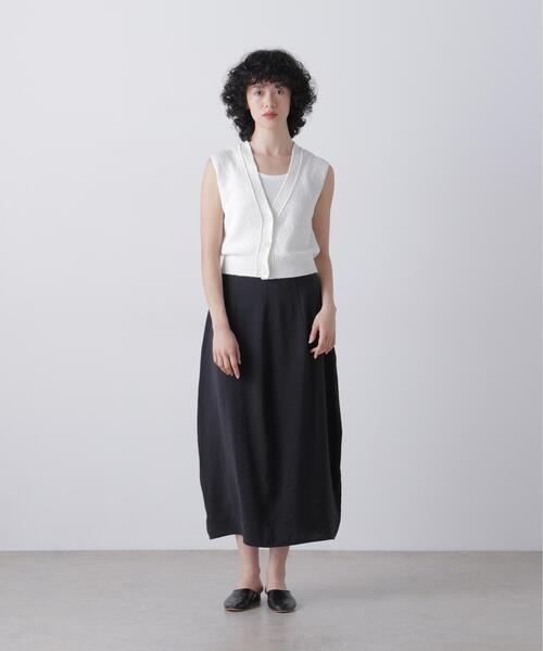 YLEVE(イレーヴ)の「YLEVE / RAYON-POLYESTER BROAD SKIRT(スカート・レディース・ブラウン/ブラック/ホワイト・1/0/2)」の3枚目の写真