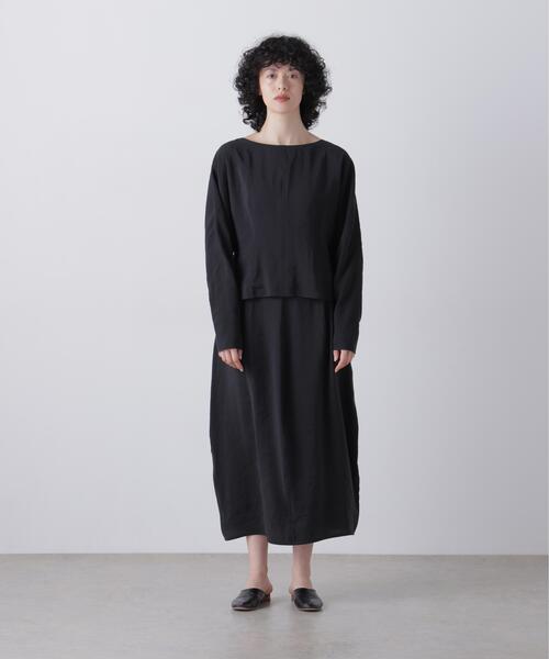YLEVE(イレーヴ)の「YLEVE / RAYON-POLYESTER BROAD SKIRT(スカート・レディース・ブラウン/ブラック/ホワイト・1/0/2)」の4枚目の写真