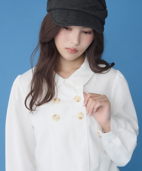 Unblend（アンブレンド）の「【Unblend】無地/ドット アソート ダブルボタン パフスリーブブラウス（シャツ/ブラウス・レディース・オフホワイト/チャコール/グレー系/ベージュ・FREE）」の17枚目の写真