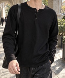 【CIYOT】レギュラーフィット ベーシック ヘンリーネック 長袖Tシャツ<UVカット>