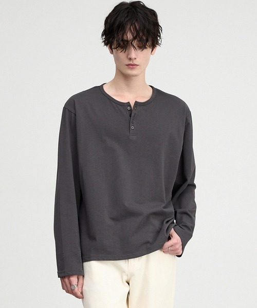 CIYOT(シヨウト)の「【CIYOT】レギュラーフィット ベーシック ヘンリーネック 長袖Tシャツ<UVカット>(Tシャツ/カットソー・メンズ・ダークグレー/レッド/モスグリーン/ライトグレー系/ブラウン/ブラック/ブルー系・M/S/L)」の19枚目の写真