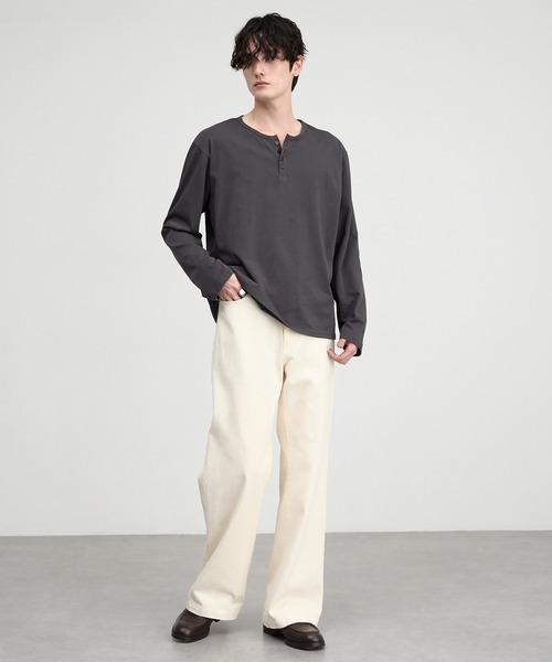 CIYOT(シヨウト)の「【CIYOT】レギュラーフィット ベーシック ヘンリーネック 長袖Tシャツ<UVカット>(Tシャツ/カットソー・メンズ・ダークグレー/レッド/モスグリーン/ライトグレー系/ブラウン/ブラック/ブルー系・M/S/L)」の22枚目の写真
