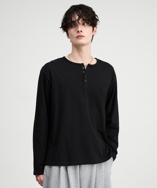 CIYOT(シヨウト)の「【CIYOT】レギュラーフィット ベーシック ヘンリーネック 長袖Tシャツ<UVカット>(Tシャツ/カットソー・メンズ・ダークグレー/レッド/モスグリーン/ライトグレー系/ブラウン/ブラック/ブルー系・M/S/L)」の11枚目の写真