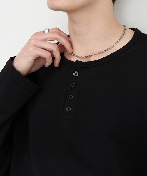 CIYOT(シヨウト)の「【CIYOT】レギュラーフィット ベーシック ヘンリーネック 長袖Tシャツ<UVカット>(Tシャツ/カットソー・メンズ・ダークグレー/レッド/モスグリーン/ライトグレー系/ブラウン/ブラック/ブルー系・M/S/L)」の13枚目の写真