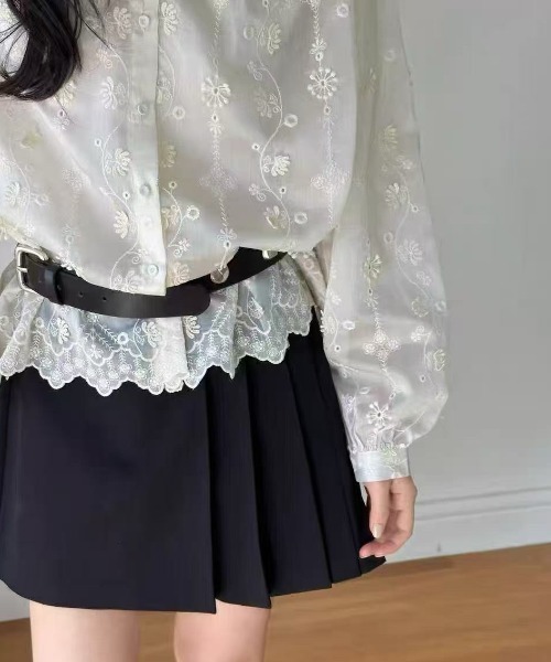 FAVORITO(ファヴォリート)の「刺繍スタンドカラーブラウス(シャツ/ブラウス・レディース・ベージュ/ホワイト・F)」の13枚目の写真